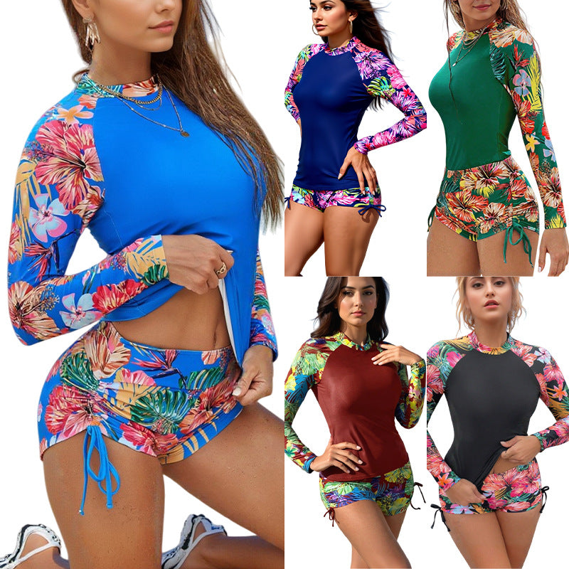 Dame Rashguard med blommigt mönster och korta byxor Mirla-Eva Jonsson