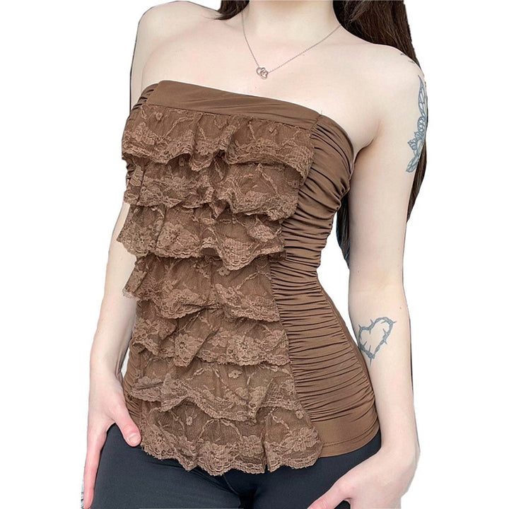 Dame Ruffle top with refined lace accents Mirla-Eva Jonsson