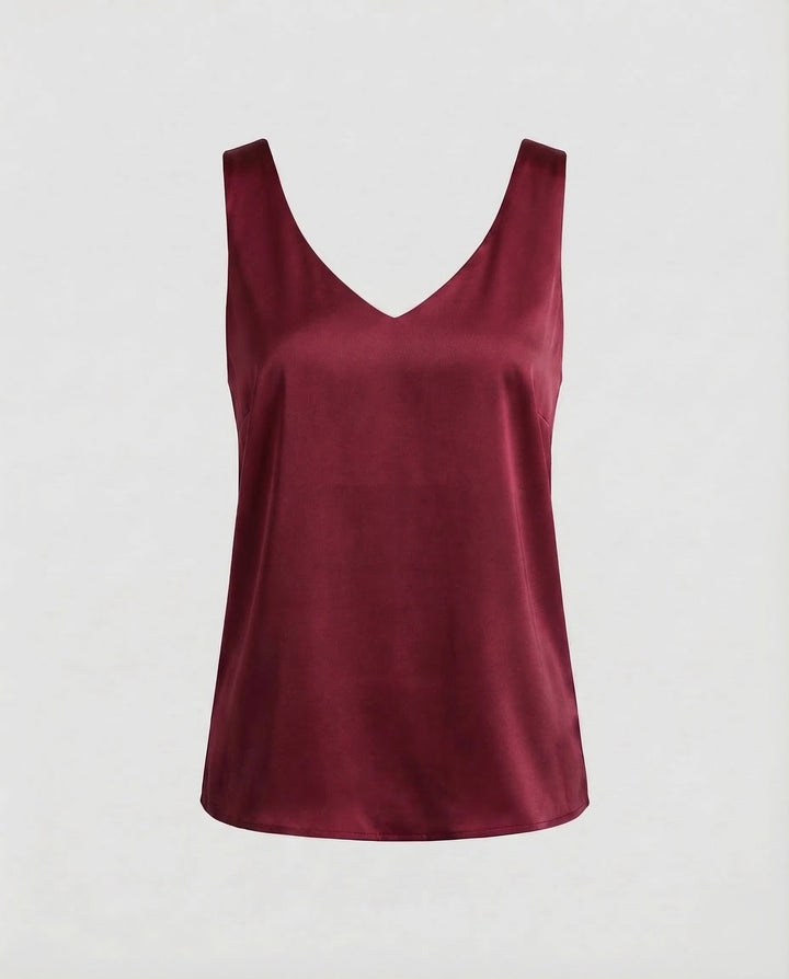 Dame Satin Top Spaghettirem-Eva Jonsson