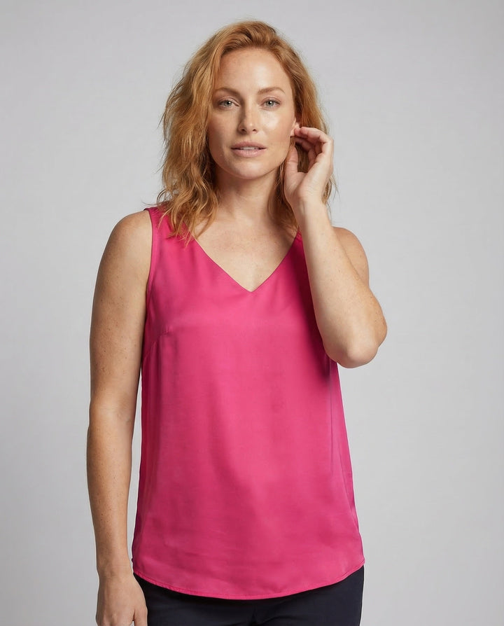 Dame Satin Top Spaghettirem-Eva Jonsson