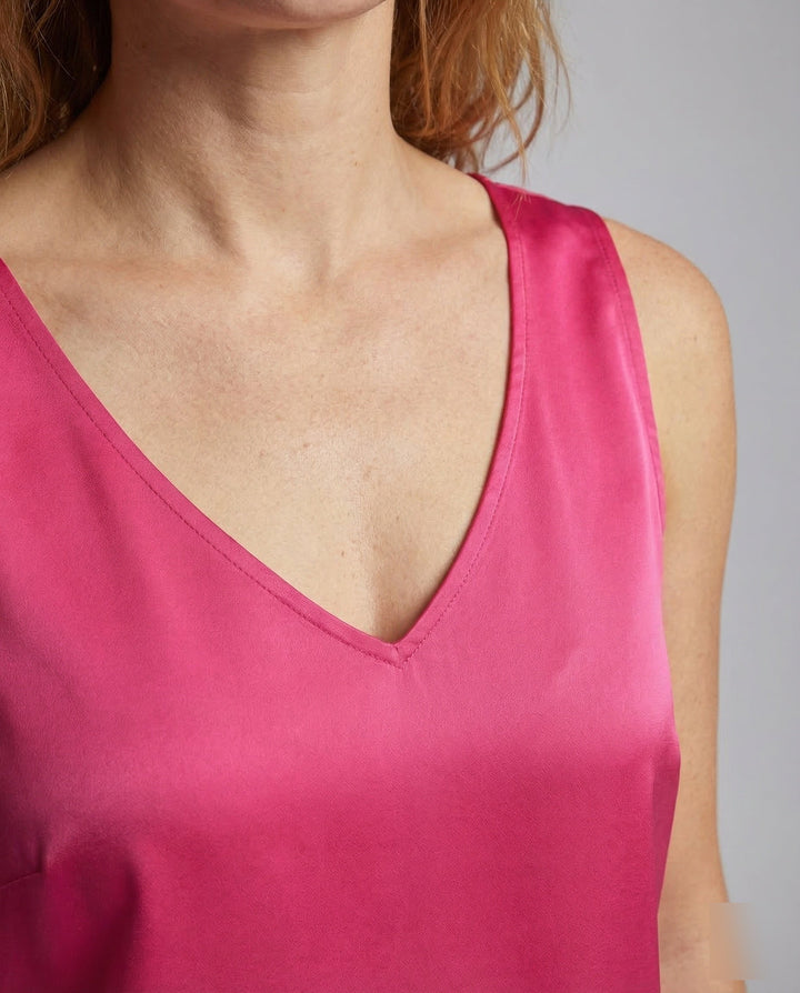 Dame Satin Top Spaghettirem-Eva Jonsson