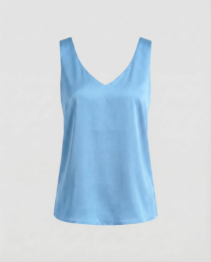 Dame Satin Top Spaghettirem-Eva Jonsson