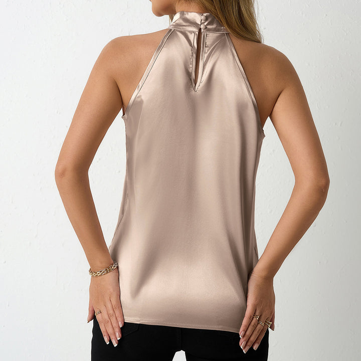 Dame Satin-top med modern ställkrage Mirla-Eva Jonsson