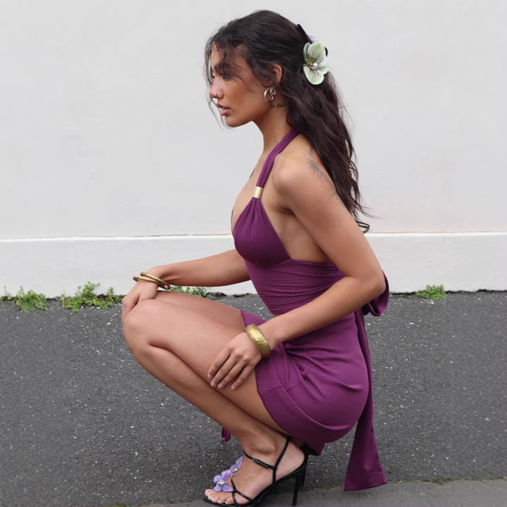 Dame Set bestående av Croptop och asymmetrisk kjol med volanger-Mirla-Eva Jonsson
