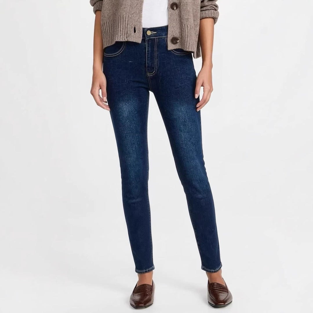 Dame Skinny Jeans i modern Used-Look med hög midja och elastisk stretch Mirla-Eva Jonsson