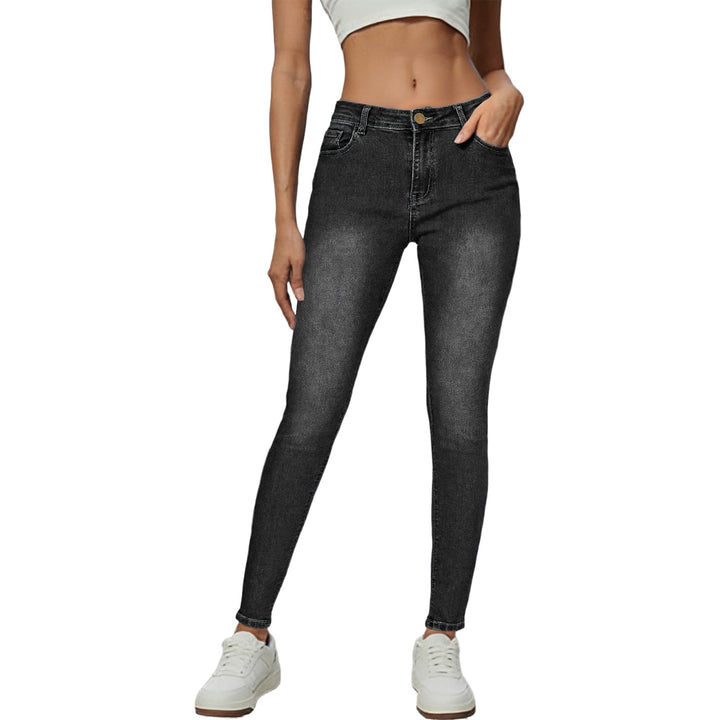 Dame Skinny Jeans i modern Used-Look med hög midja och elastisk stretch Mirla-Eva Jonsson