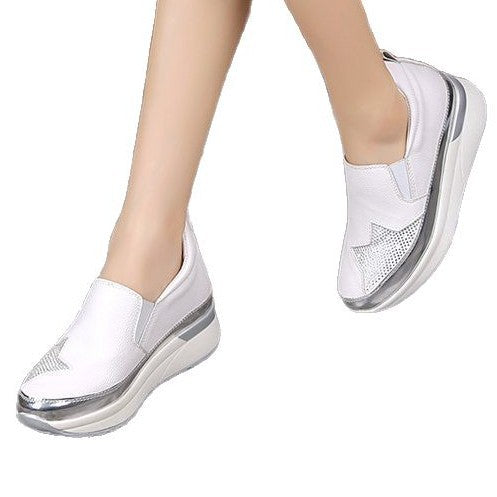 Dame Slip-On Sneakers med Glittrande Ovanmaterial och Bekväm Sula Mirla-Eva Jonsson