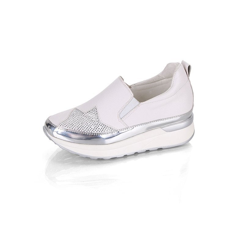 Dame Slip-On Sneakers med Glittrande Ovanmaterial och Bekväm Sula Mirla-Eva Jonsson