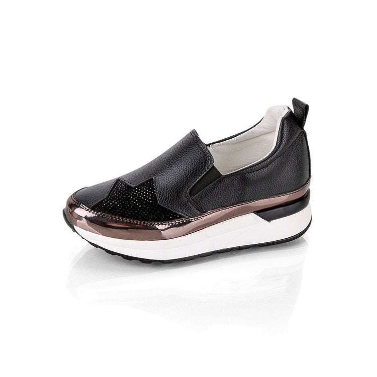 Dame Slip-On Sneakers med Glittrande Ovanmaterial och Bekväm Sula Mirla-Eva Jonsson