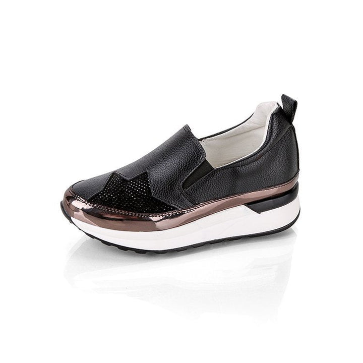 Dame Slip-On Sneakers med Glittrande Ovanmaterial och Bekväm Sula Mirla-Eva Jonsson