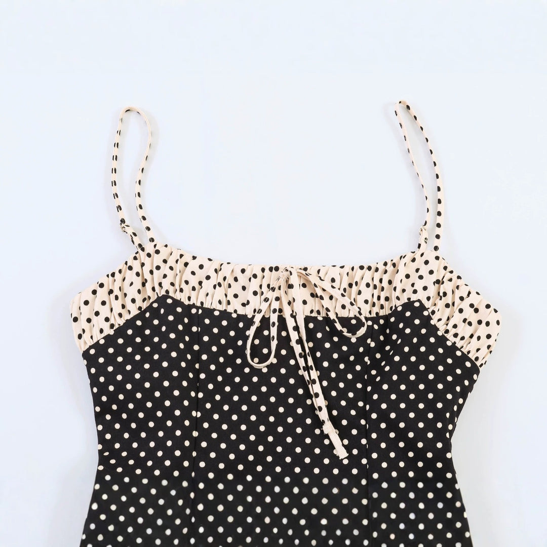 Dame Spaghetti strap dress with ruffles and polka dots Mirla-Eva Jonsson