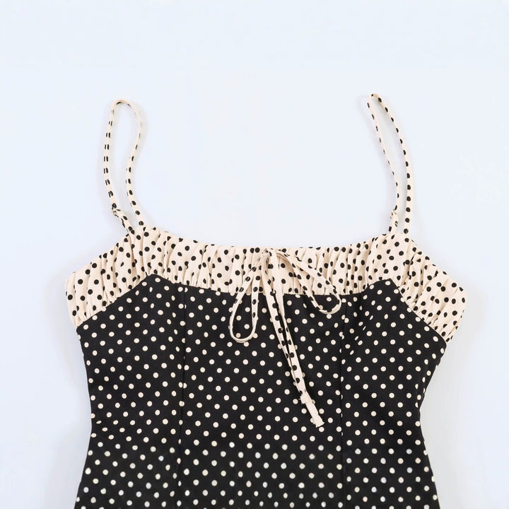 Dame Spaghetti strap dress with ruffles and polka dots Mirla-Eva Jonsson