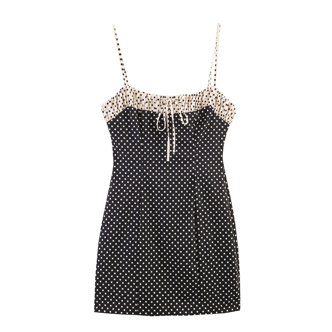 Dame Spaghetti strap dress with ruffles and polka dots Mirla-Eva Jonsson