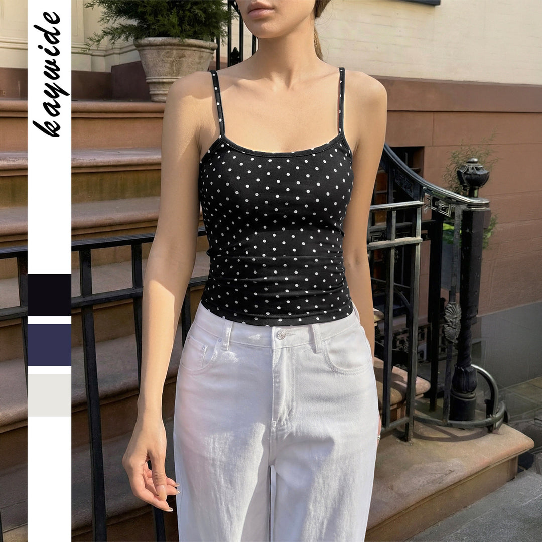 Dame Spaghetti strap top med prickar Mirla-Eva Jonsson