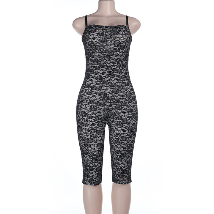 Dame Spets Jumpsuit med figurnära snitt och justerbara axelremmar Mirla-Eva Jonsson