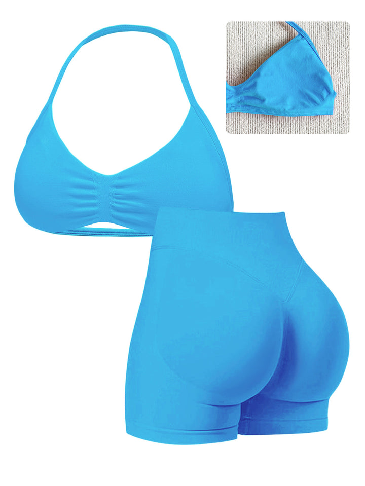 Dame Sport-Bikini-Överdel med högskuren shorts och sömlös design Mirla-Eva Jonsson