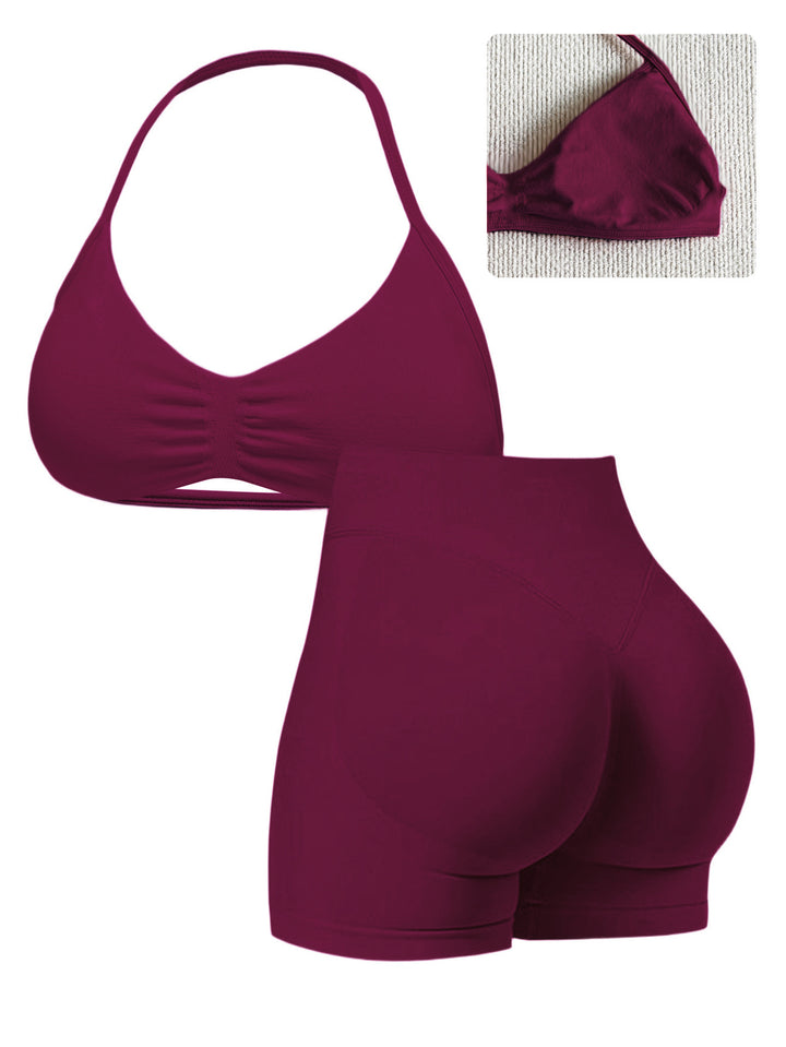 Dame Sport-Bikini-Överdel med högskuren shorts och sömlös design Mirla-Eva Jonsson