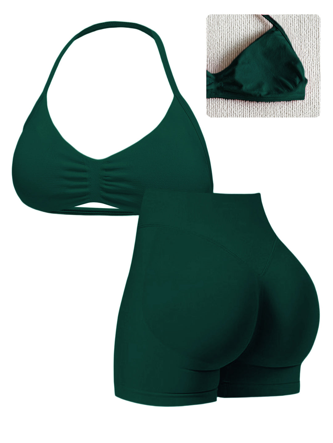 Dame Sport-Bikini-Överdel med högskuren shorts och sömlös design Mirla-Eva Jonsson