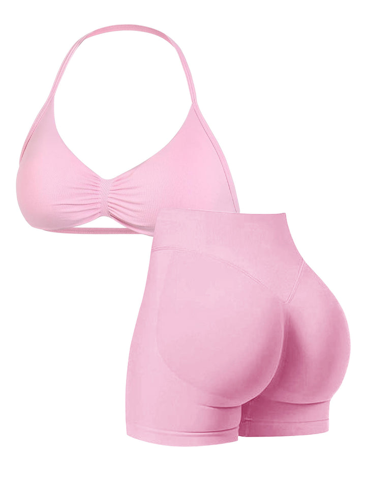 Dame Sport-Bikini-Överdel med högskuren shorts och sömlös design Mirla-Eva Jonsson