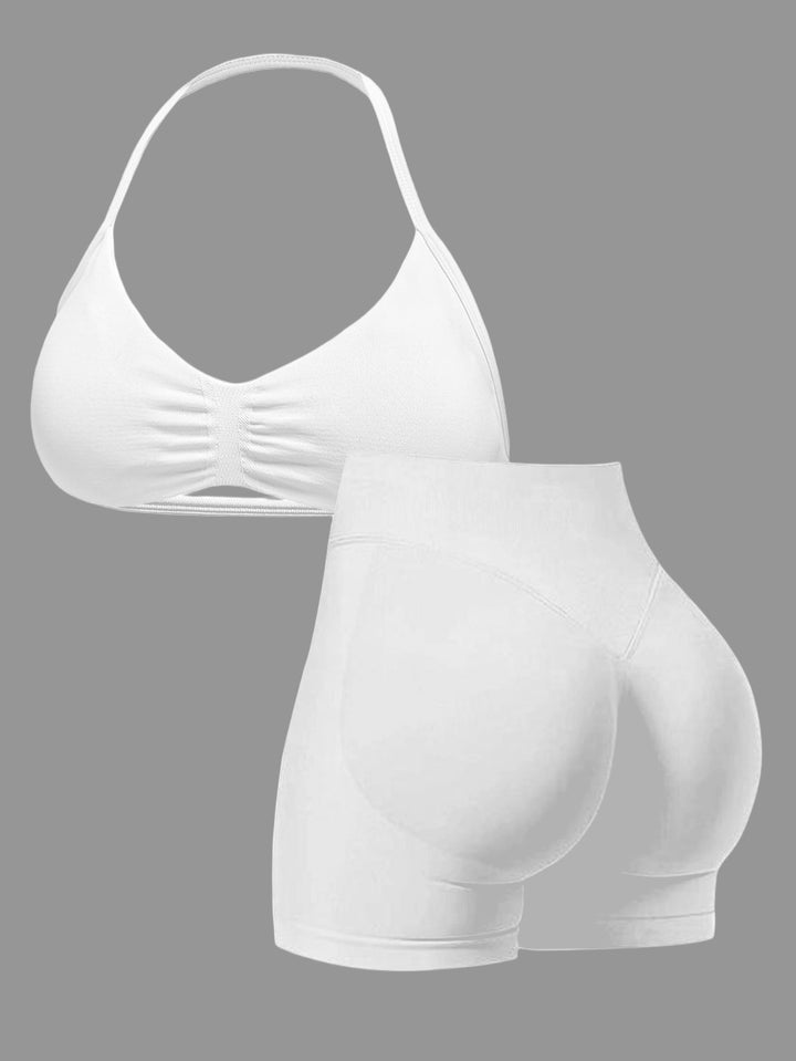 Dame Sport-Bikini-Överdel med högskuren shorts och sömlös design Mirla-Eva Jonsson