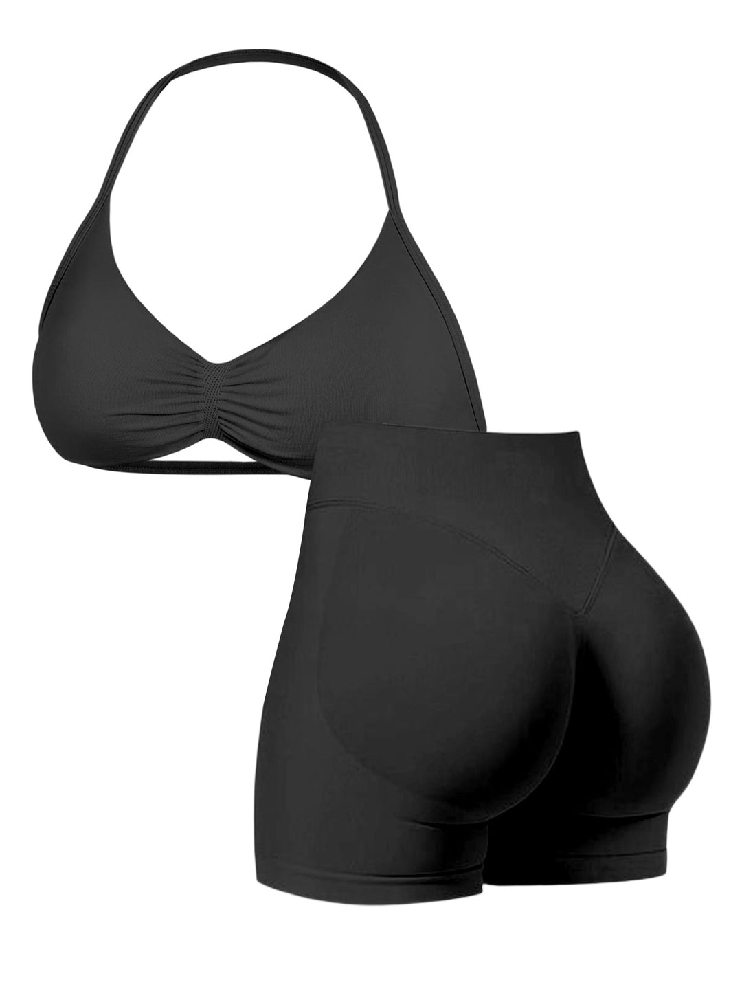 Dame Sport-Bikini-Överdel med högskuren shorts och sömlös design Mirla-Eva Jonsson