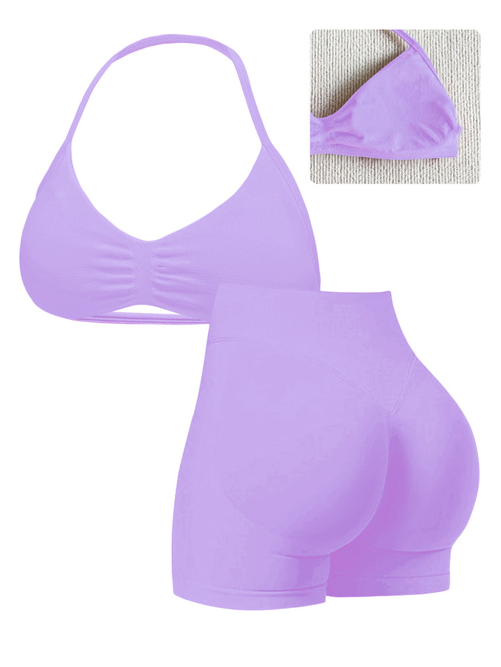 Dame Sport-Bikini-Överdel med högskuren shorts och sömlös design Mirla-Eva Jonsson