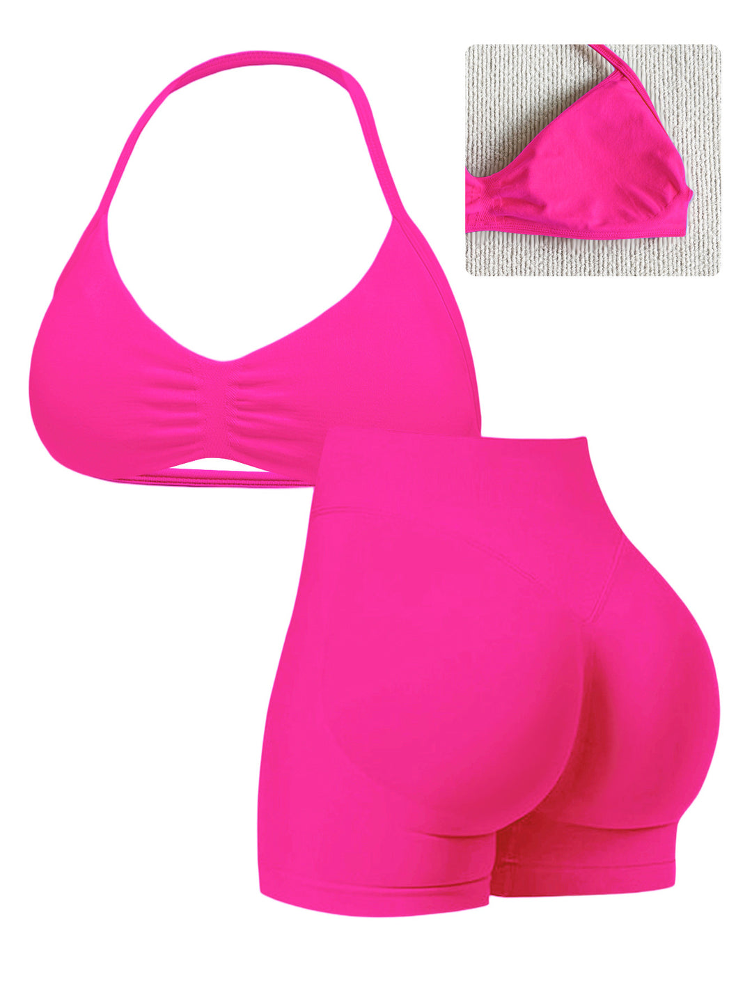 Dame Sport-Bikini-Överdel med högskuren shorts och sömlös design Mirla-Eva Jonsson