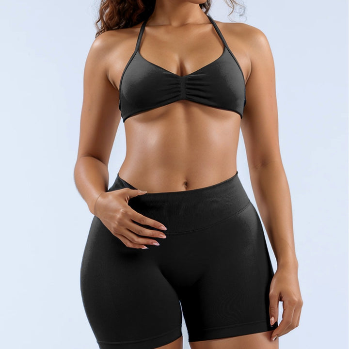 Dame Sport-Bikini-Överdel med högskuren shorts och sömlös design Mirla-Eva Jonsson