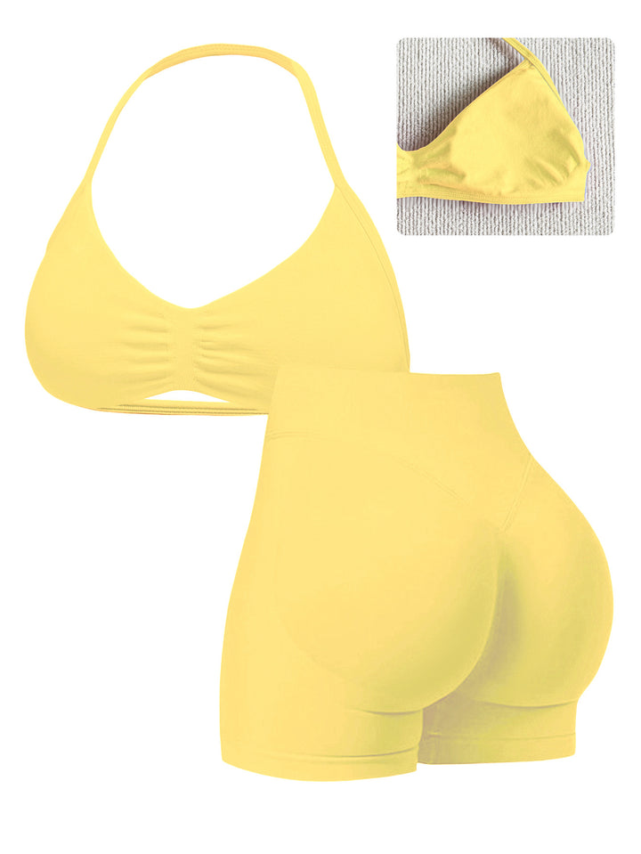 Dame Sport-Bikini-Överdel med högskuren shorts och sömlös design Mirla-Eva Jonsson