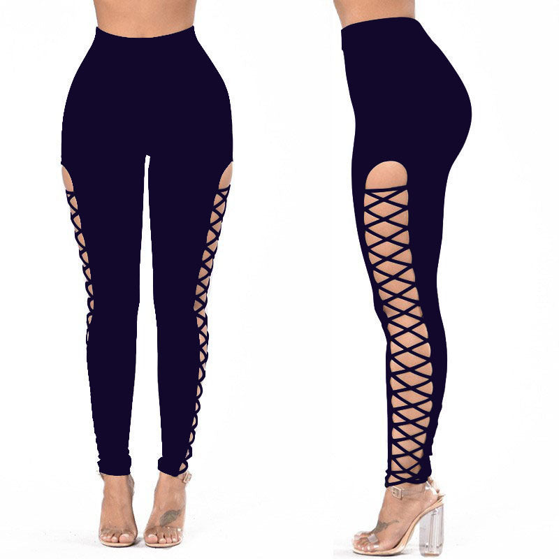Dame Sportiga leggings med förföriskt snördesign Mirla-Eva Jonsson