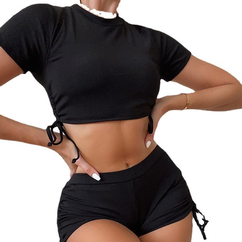 Dame Sportigt Crop-Top och Shorts-Set Mirla-Eva Jonsson