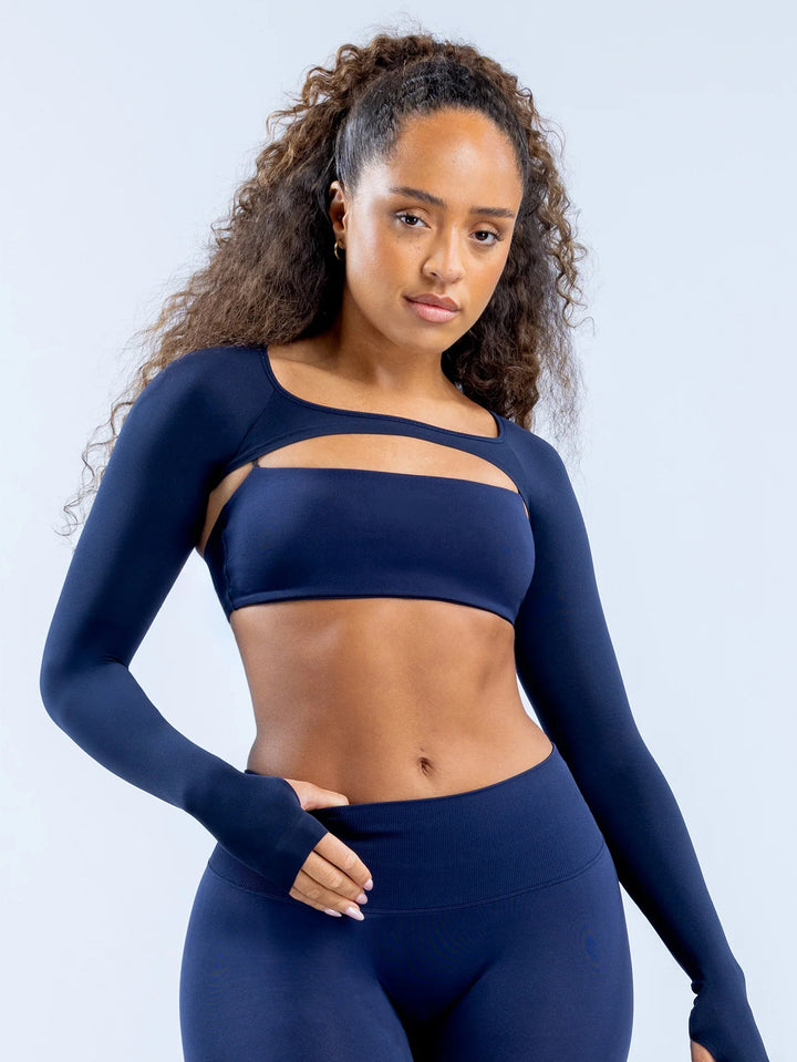Dame Sportigt Långärmad Crop-Top med skuren design Mirla-Eva Jonsson