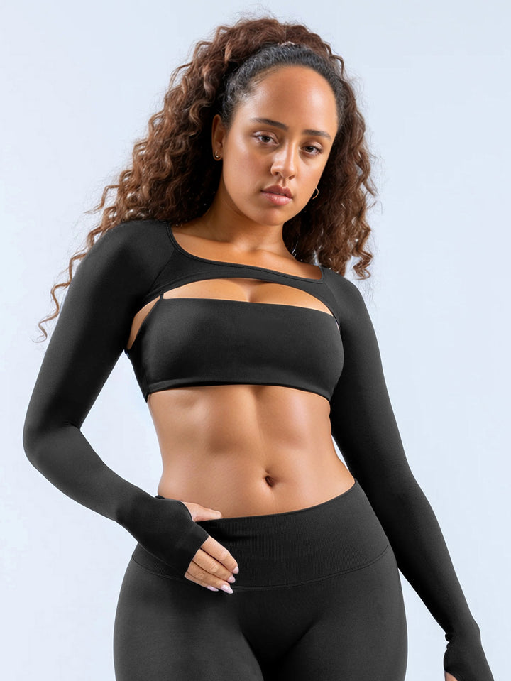 Dame Sportigt Långärmad Crop-Top med skuren design Mirla-Eva Jonsson