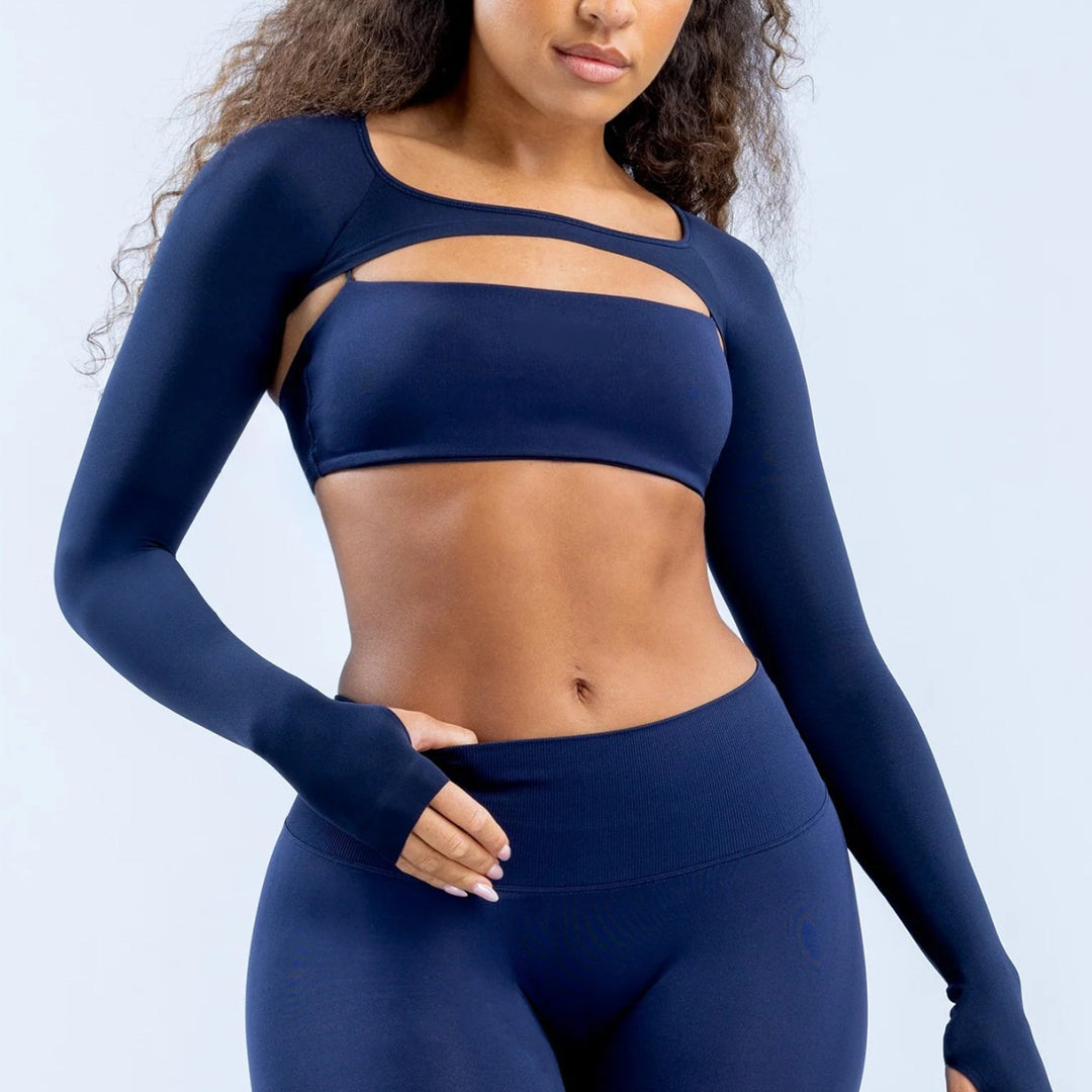Dame Sportigt Långärmad Crop-Top med skuren design Mirla-Eva Jonsson