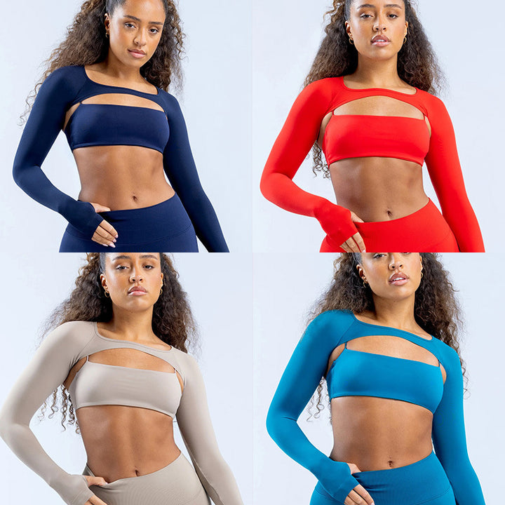 Dame Sportigt Långärmad Crop-Top med skuren design Mirla-Eva Jonsson