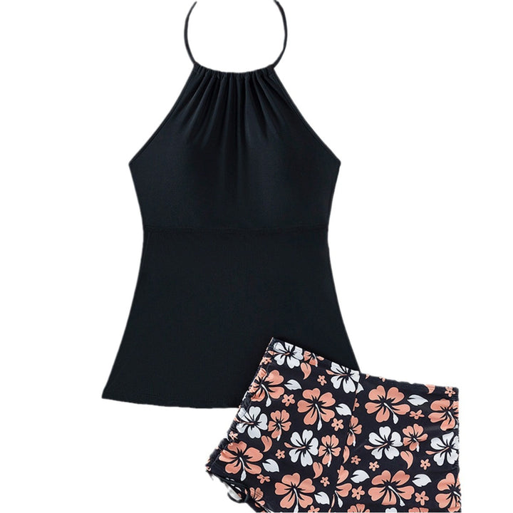 Dame Sporttop med justerbar nackrem och blommönster Shorts Mirla-Eva Jonsson