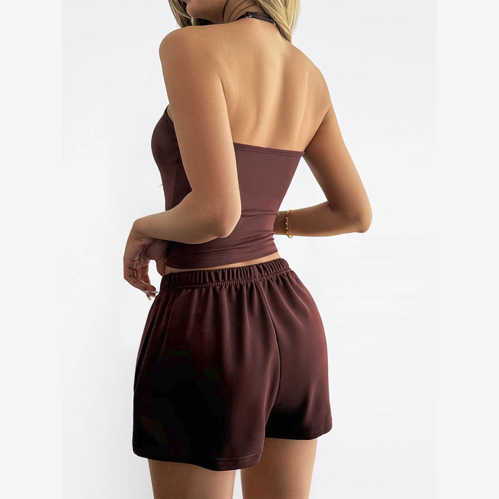 Dame Sporty Two-Piece Set with bandeau top and elastic shorts Mirla-Eva Jonsson