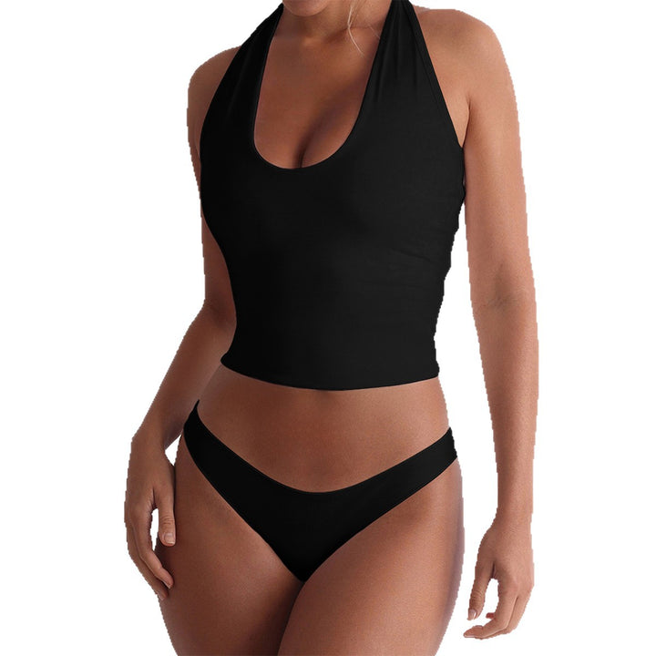 Dame Sporty swimsuit in crop-top style with deep V-neck Mirla-Eva Jonsson
