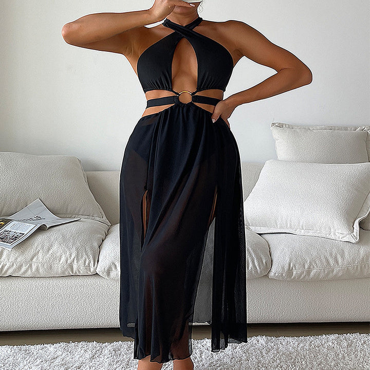 Dame Strandklänning med trendiga cut-outs och eleganta ringelement Mirla-Eva Jonsson
