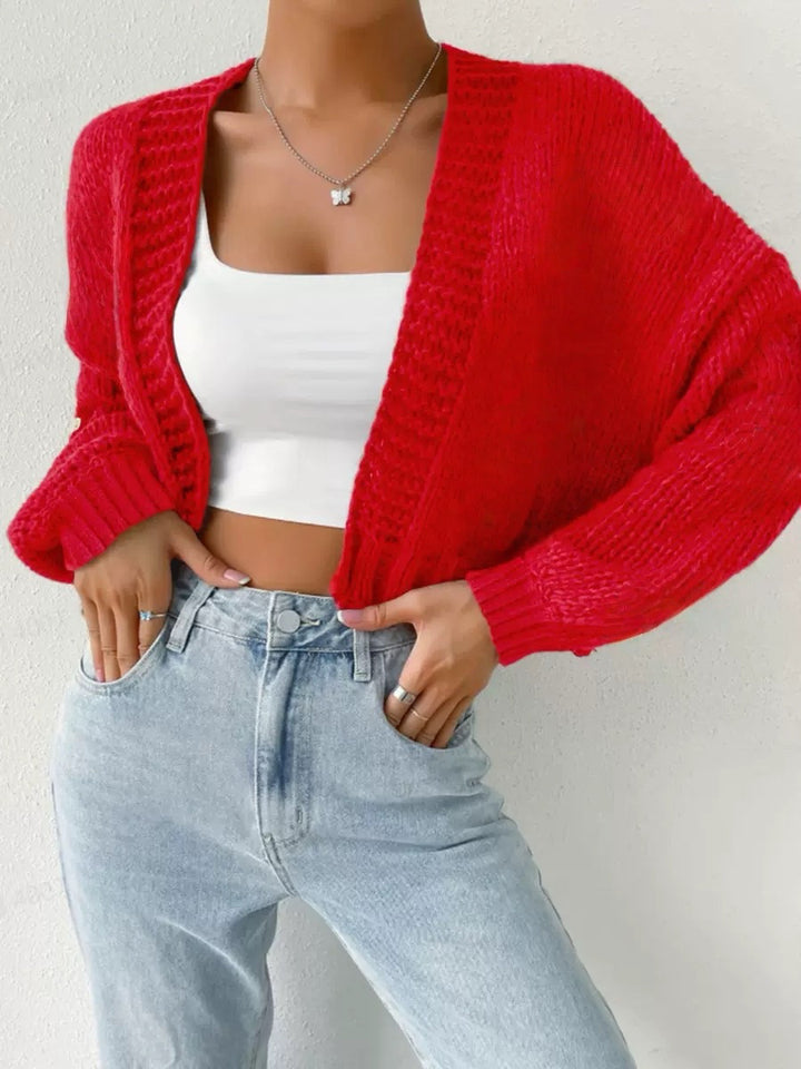 Dame Strukturerad Stickad Cardigan med Avslappnad Passform Eva Jonsson-Eva Jonsson