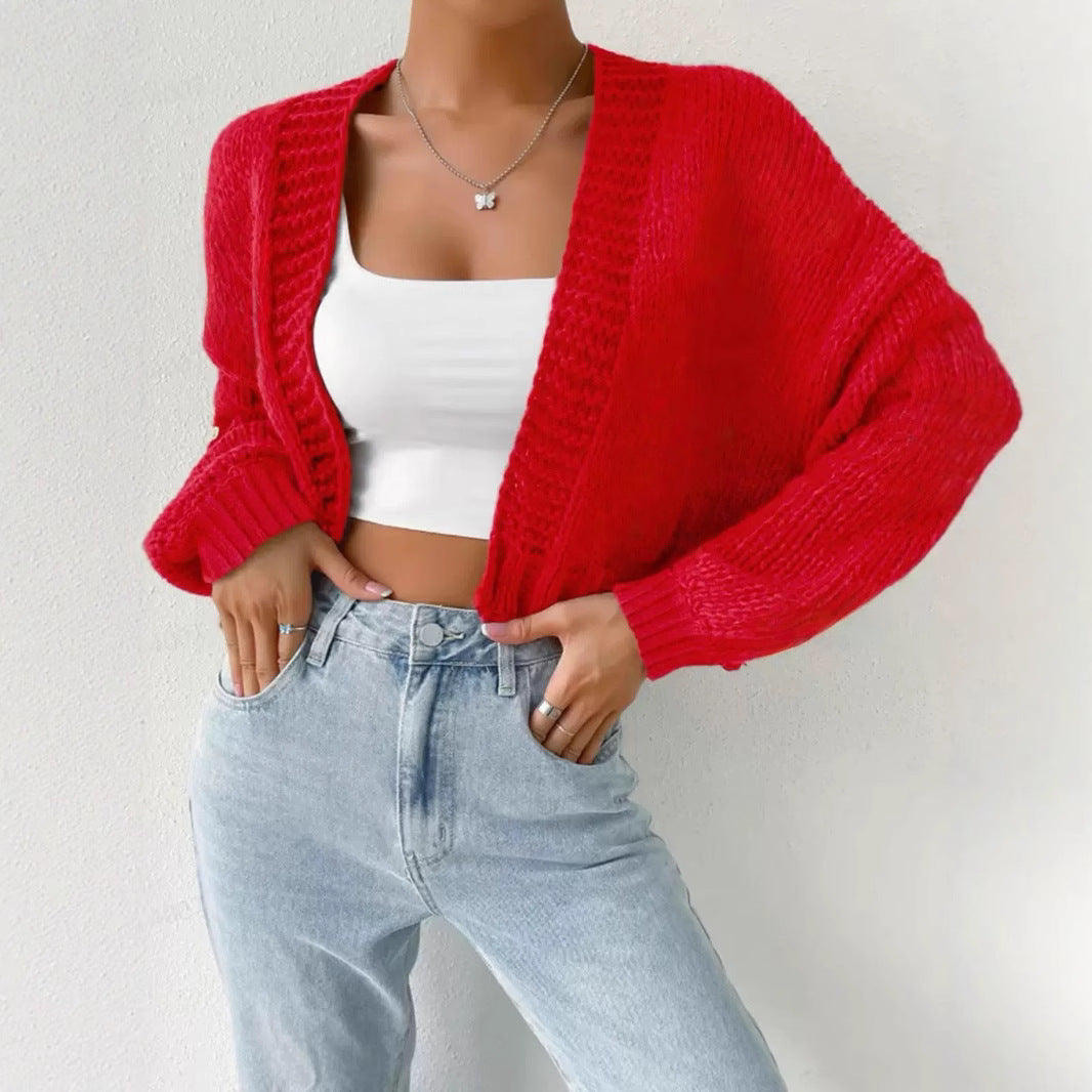 Dame Strukturerad Stickad Cardigan med Avslappnad Passform Eva Jonsson-Eva Jonsson
