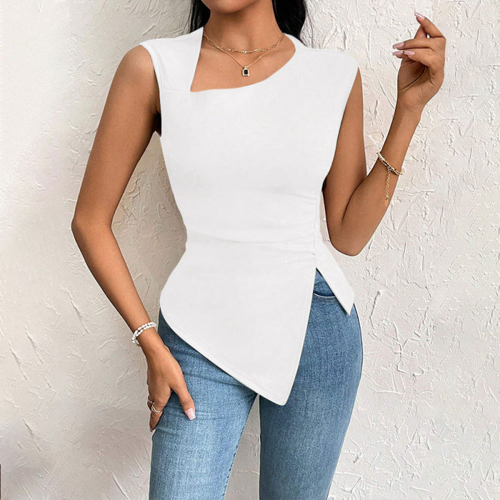 Dame Stylish top with asymmetrical hem and figure-hugging design Mirla-Eva Jonsson