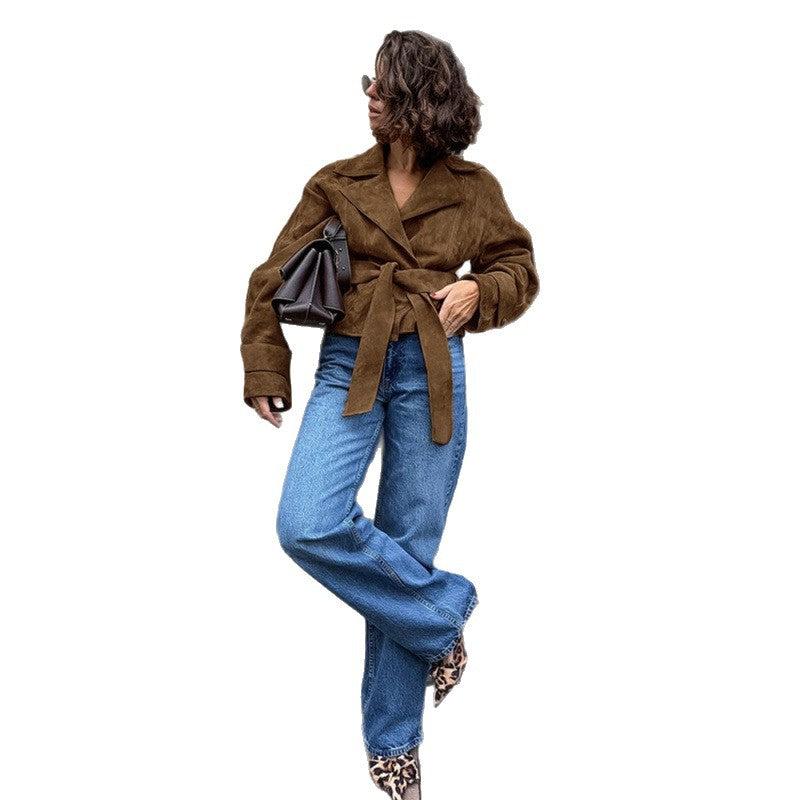 Dame Suede Wrap Jacket Mirla-Eva Jonsson