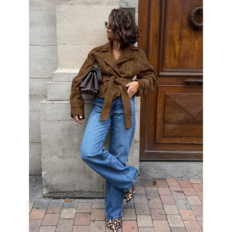 Dame Suede Wrap Jacket Mirla-Eva Jonsson