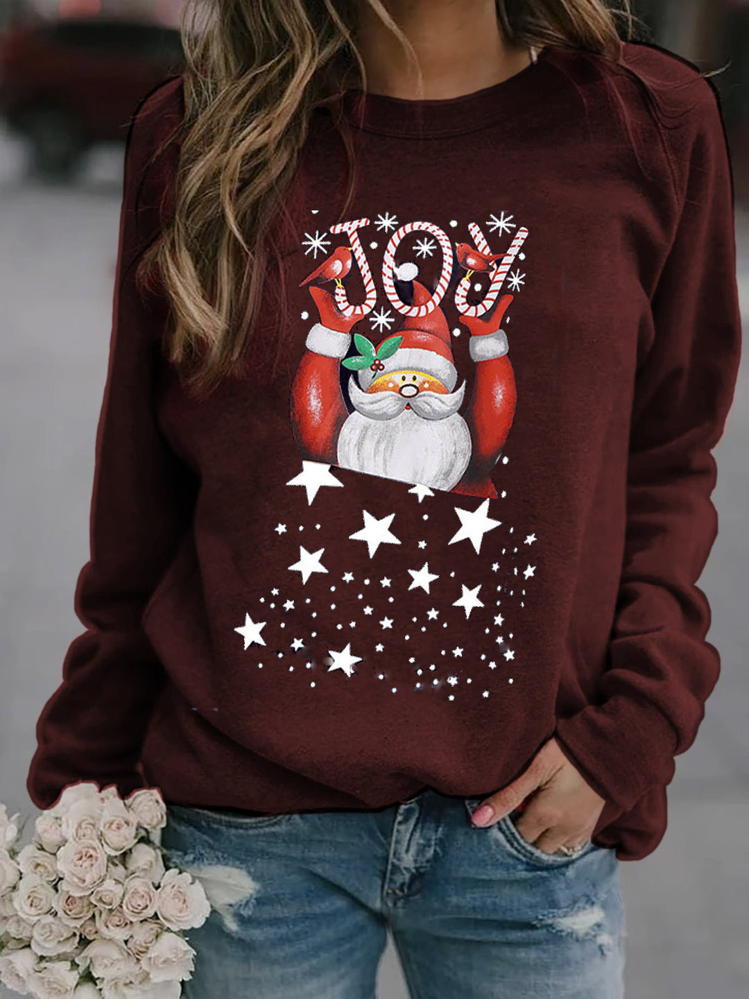 Dame Sweatshirt med festligt juls motiv Mirla-Eva Jonsson
