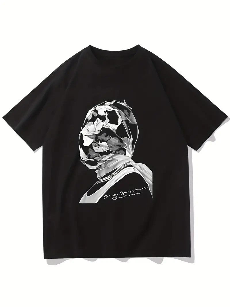 Dame T-Shirt med konstnärligt blommotiv och avslappnad passform Mirla-Eva Jonsson