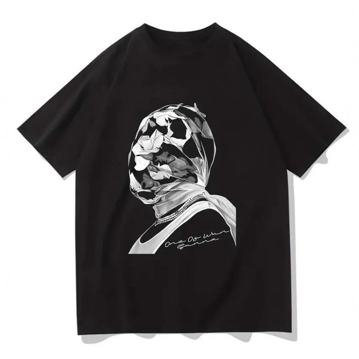 Dame T-Shirt med konstnärligt blommotiv och avslappnad passform Mirla-Eva Jonsson
