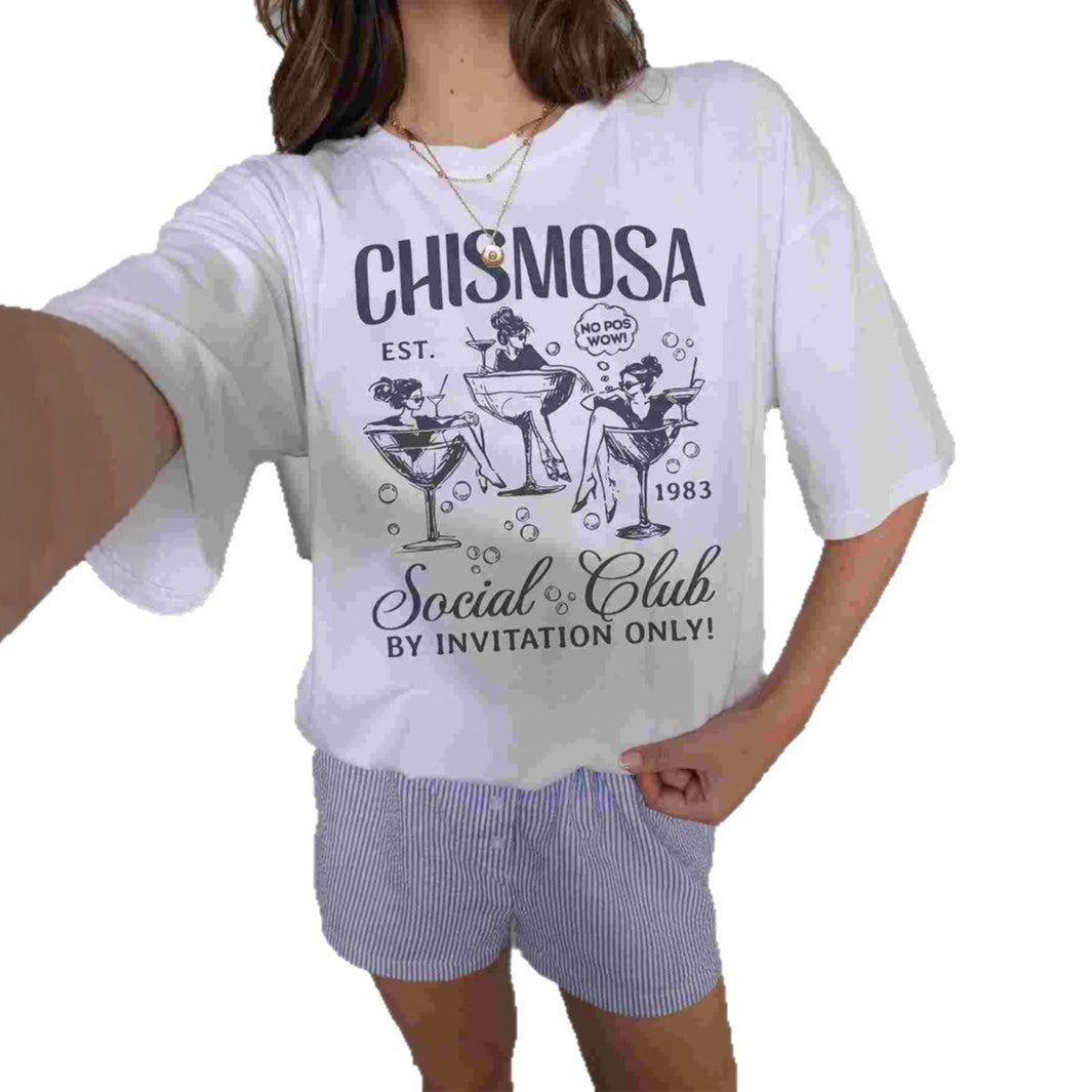 Dame T-shirt med cool grafiktryck och avslappnad passform Mirla-Eva Jonsson