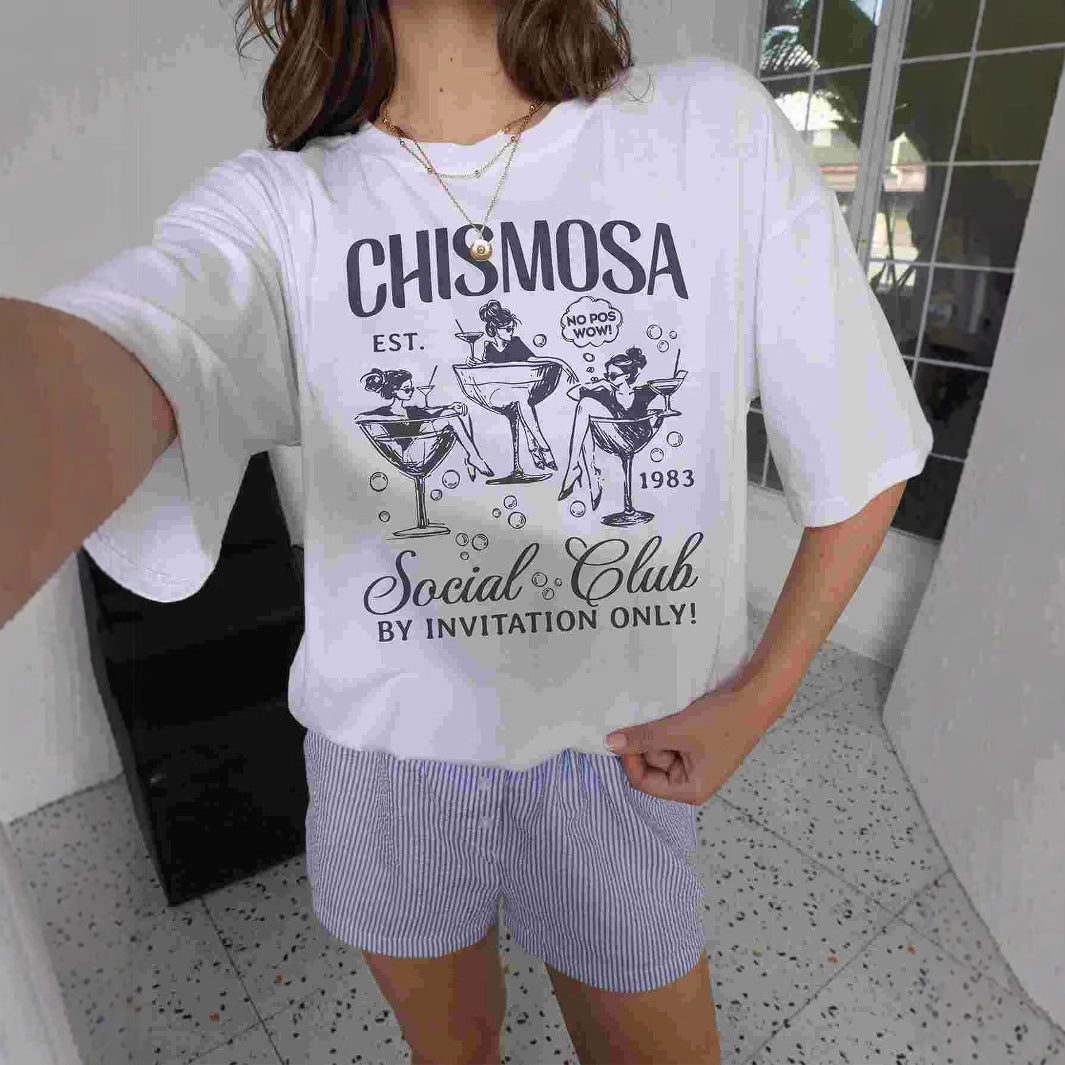 Dame T-shirt med cool grafiktryck och avslappnad passform Mirla-Eva Jonsson