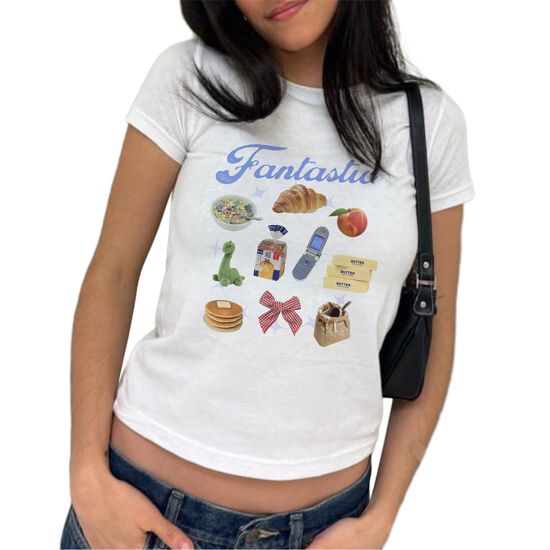 Dame T-shirt med dekorerat hjärtmotiv Mirla-Eva Jonsson